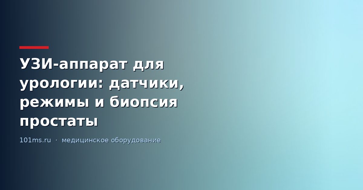 УЗИ-аппарат для урологии: датчики, режимы и биопсия простаты